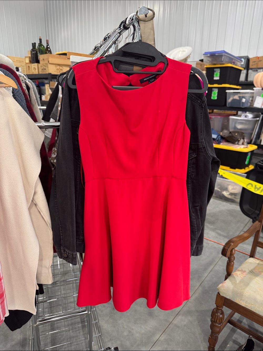French Connection Red Sleeveless Fit & Flare Dress